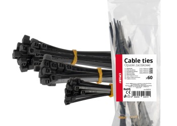 Amio - ΔΕΜΑΤΙΚΑ/ΔΕΤΙΚΑ ΚΑΛΩΔΙΩΝ TIE WRAP(ΤΑΙΡΑΠ) 2.5x100mm / 3.6x150mm / 3.6x200mm ΜΑΥΡΟ ΧΡΩΜΑ ΣΕΤ - 60 ΤΕΜ. (04314/AM)