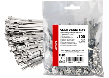 Amio - ΔΕΜΑΤΙΚΑ/ΔΕΤΙΚΑ ΚΑΛΩΔΙΩΝ TIE WRAP (ΤΑΙΡΑΠ) ΜΕΤΑΛΛΙΚΑ 4,6 x 100mm - 100 ΤΕΜ. (04319/AM)