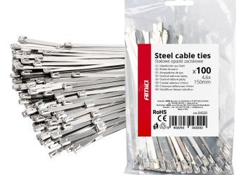 Amio - ΔΕΜΑΤΙΚΑ/ΔΕΤΙΚΑ ΚΑΛΩΔΙΩΝ TIE WRAP (ΤΑΙΡΑΠ) ΜΕΤΑΛΛΙΚΑ 4,6 x 150mm - 100 ΤΕΜ. (04320/AM)