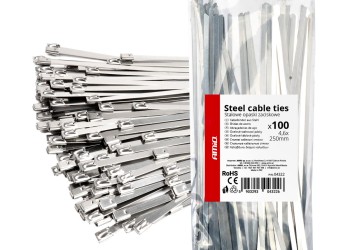 Amio - ΔΕΜΑΤΙΚΑ/ΔΕΤΙΚΑ ΚΑΛΩΔΙΩΝ TIE WRAP (ΤΑΙΡΑΠ) ΜΕΤΑΛΛΙΚΑ 4,6 x 250mm - 100 ΤΕΜ. (04322/AM)