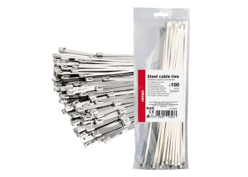 Amio - ΔΕΜΑΤΙΚΑ/ΔΕΤΙΚΑ ΚΑΛΩΔΙΩΝ TIE WRAP (ΤΑΙΡΑΠ) ΜΕΤΑΛΛΙΚΑ 4,6 x 300mm - 100 ΤΕΜ. (04323/AM)