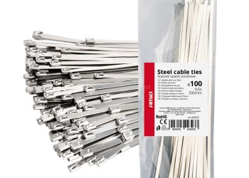 Amio - ΔΕΜΑΤΙΚΑ/ΔΕΤΙΚΑ ΚΑΛΩΔΙΩΝ TIE WRAP (ΤΑΙΡΑΠ) ΜΕΤΑΛΛΙΚΑ 4,6 x 300mm - 100 ΤΕΜ. (04323/AM)