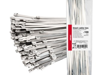 Amio - ΔΕΜΑΤΙΚΑ/ΔΕΤΙΚΑ ΚΑΛΩΔΙΩΝ TIE WRAP (ΤΑΙΡΑΠ) ΜΕΤΑΛΛΙΚΑ 4,6 x 400mm - 100 ΤΕΜ. (04325/AM)