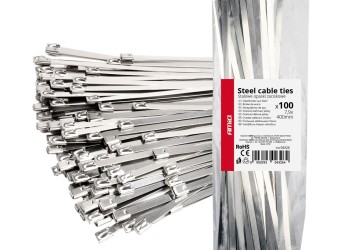 Amio - ΔΕΜΑΤΙΚΑ/ΔΕΤΙΚΑ ΚΑΛΩΔΙΩΝ TIE WRAP (ΤΑΙΡΑΠ) ΜΕΤΑΛΛΙΚΑ 7,9 x 400mm - 100 ΤΕΜ. (04326/AM)