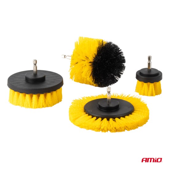 Amio - ΒΟΥΡΤΣΕΣ ΚΑΘΑΡΙΣΜΟΥ ΚΑΙ ΓΥΑΛΙΣΜΑΤΟΣ ΣΕΤ 21ΤΕΜ ΓΙΑ ΔΡΑΠΑΝΟ ΣΕ ΤΣΑΝΤΑ ΚΙΤΡΙΝΟ ΧΡΩΜΑ - 21 Τεμ. (04329/AM)