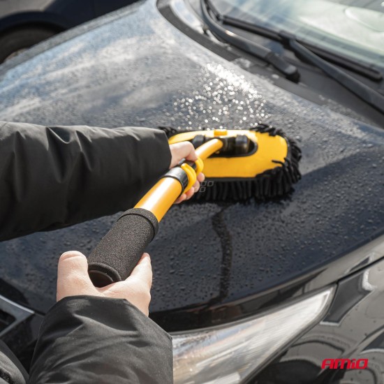 Amio - ΒΟΥΡΤΣΑ ΚΑΘΑΡΙΣΜΟΥ ΜΕ ΤΗΛΕΣΚΟΠΙΚΟ ΚΟΝΤΑΡΙ 46-100cm & 3 ΠΑΝΑΚΙΑ ΚΑΘΑΡΙΣΜΟΥ ΜΙΚΡΟΦΙΜΠΡΑ - 1 ΤΕΜ. (04333/AM)