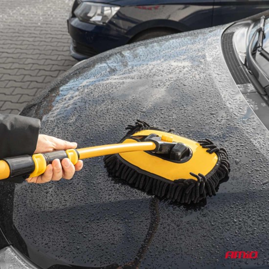 Amio - ΒΟΥΡΤΣΑ ΚΑΘΑΡΙΣΜΟΥ ΜΕ ΤΗΛΕΣΚΟΠΙΚΟ ΚΟΝΤΑΡΙ 46-100cm & 3 ΠΑΝΑΚΙΑ ΚΑΘΑΡΙΣΜΟΥ ΜΙΚΡΟΦΙΜΠΡΑ - 1 ΤΕΜ. (04333/AM)