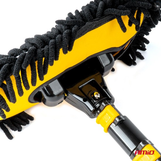 Amio - ΒΟΥΡΤΣΑ ΚΑΘΑΡΙΣΜΟΥ ΜΕ ΤΗΛΕΣΚΟΠΙΚΟ ΚΟΝΤΑΡΙ 46-100cm & 3 ΠΑΝΑΚΙΑ ΚΑΘΑΡΙΣΜΟΥ ΜΙΚΡΟΦΙΜΠΡΑ - 1 ΤΕΜ. (04333/AM)