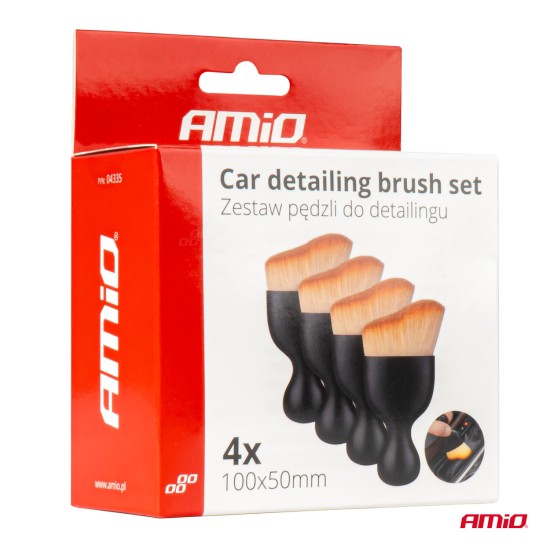 Amio - ΒΟΥΡΤΣΕΣ ΚΑΘΑΡΙΣΜΟΥ ΧΕΙΡΟΣ ΕΣΩΤΕΡΙΚΟΥ ΧΩΡΟΥ ΑΥΤΟΚΙΝΗΤΟΥ 100x50mm - 4 ΤΕΜ. (04335/AM)