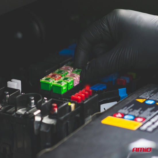 Amio - ΑΣΦΑΛΕΙΕΣ MINI BLADE (ΜΑΧΑΙΡΩΤΕΣ) & ΕΡΓΑΛΕΙΟ ΑΦΑΙΡΕΣΗΣ ΚΑΡΤΕΛΑ (5A/10A/15A/ 20A/25A) -10 ΤΕΜ. (04340/AM)