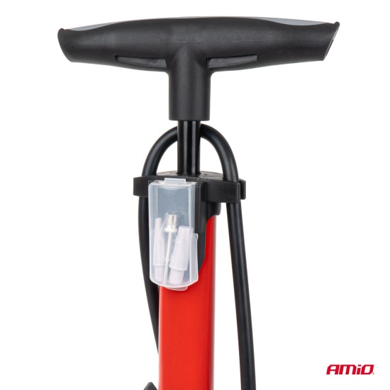 Amio - ΤΡΟΜΠΑ ΑΕΡΟΣ ΠΟΔΗΛΑΤΟΥ ΔΑΠΕΔΟΥ/ΧΕΙΡΟΣ ΑΛΟΥΜΙΝΙΟΥ ΜΕ ΜΑΝΟΜΕΤΡΟ MINI PU08 1ΤΕΜ. (04343/AM)