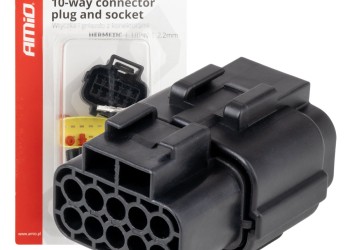 Amio - ΦΙΣΑ ΣΥΝΔΕΣΗΣ ΜΕ ΥΠΟΔΟΧΗ 10 PIN Φ2,2mm ΑΔΙΑΒΡΟΧΗ - 1 τεμ. (04351/AM)