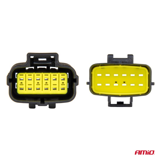 Amio - ΦΙΣΑ ΣΥΝΔΕΣΗΣ ΜΕ ΥΠΟΔΟΧΗ 12 PIN Φ2,2mm ΑΔΙΑΒΡΟΧΗ - 1 τεμ. (04352/AM)