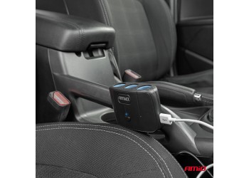 Amio - ΑΝΤΑΠΤΟΡΑΣ ΑΝΑΠΤΗΡΑ 12/24V 100W ΜΑΥΡΟΣ/3 ΘΕΣΕΙΣ/2xUSB-A /ΚΟΥΜΠΙ ON-OFF/ΚΑΛΩΔΙΟ 70cm - 1 Τεμ. (04362/AM)