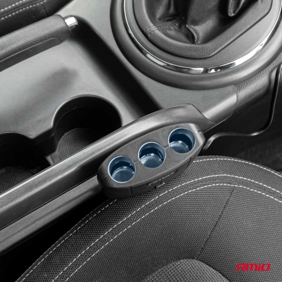 Amio - ΑΝΤΑΠΤΟΡΑΣ ΑΝΑΠΤΗΡΑ 12/24V 100W ΜΑΥΡΟΣ/3 ΘΕΣΕΙΣ/2xUSB-A /ΚΟΥΜΠΙ ON-OFF/ΚΑΛΩΔΙΟ 70cm - 1 Τεμ. (04362/AM)