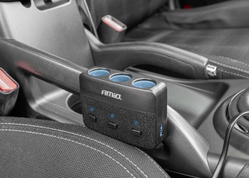 Amio - ΑΝΤΑΠΤΟΡΑΣ ΑΝΑΠΤΗΡΑ 12/24V 100W ΜΑΥΡΟΣ/3 ΘΕΣΕΙΣ/2xUSB-A /ΚΟΥΜΠΙ ON-OFF/ΕΝΔΕΙΞΗ LED/ΚΑΛΩΔΙΟ 70cm - 1 Τεμ. (04363/AM)