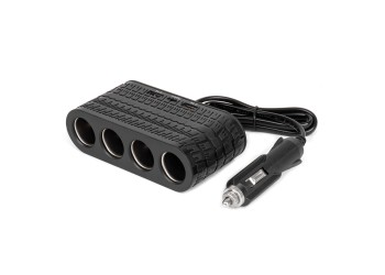 Amio - ΑΝΤΑΠΤΟΡΑΣ ΑΝΑΠΤΗΡΑ 12/24V 120W ΜΑΥΡΟΣ - 4 ΘΕΣΕΙΣ - 2xUSB-A + 1xUSB-C - ΚΑΛΩΔΙΟ 80cm - 1 Τεμ. (04367/AM)