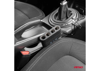 Amio - ΑΝΤΑΠΤΟΡΑΣ ΑΝΑΠΤΗΡΑ 12/24V 120W ΜΑΥΡΟΣ - 4 ΘΕΣΕΙΣ - 2xUSB-A + 1xUSB-C - ΚΑΛΩΔΙΟ 80cm - 1 Τεμ. (04367/AM)