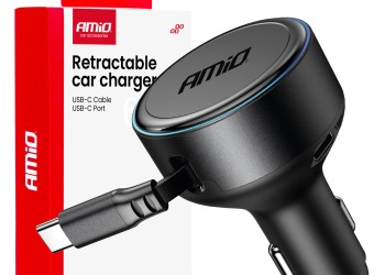 Amio - ΦΟΡΤΙΣΤΗΣ ΑΝΑΠΤΗΡΑ 12/24V ΜΕ 1 ΘΥΡΑ USB-C 60W 5V/3A ΤΑΧΕΙΑΣ ΦΟΡΤΙΣΗΣ ΜΕ ΕΝΣΩΜΑΤΟΜΕΝΟ ΚΑΛΩΔΙΟ USB-C - 1 ΤΕΜ. (04368/AM)