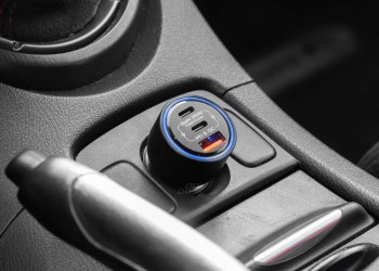 Amio - ΦΟΡΤΙΣΤΗΣ ΑΝΑΠΤΗΡΑ 12/24V ΜΕ 2 ΘΥΡΕΣ USB-C/USB-A 95W 5V/3A ΤΑΧΕΙΑΣ ΦΟΡΤΙΣΗΣ ΑΛΟΥΜΙΝΙΟ/ΜΑΥΡΟΣ - 1 Τεμ. (04372/AM)