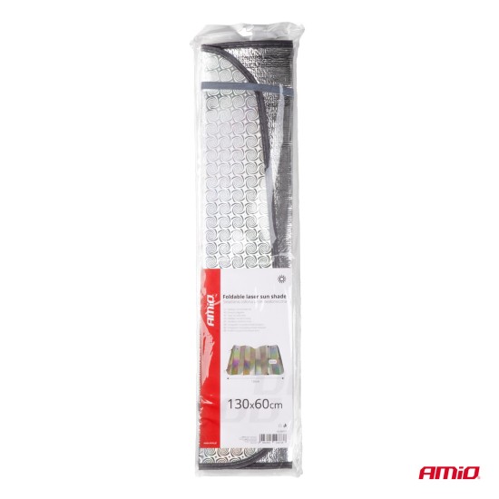 Amio - ΗΛΙΟΠΡΟΣΤΑΣΙΑ ΕΣΩΤΕΡΙΚΗ ΑΣΗΜΙ ΜΕ ΒΕΝΤΟΥΖΕΣ 130x60cm - 1 ΤΕΜ. (04373/AM)
