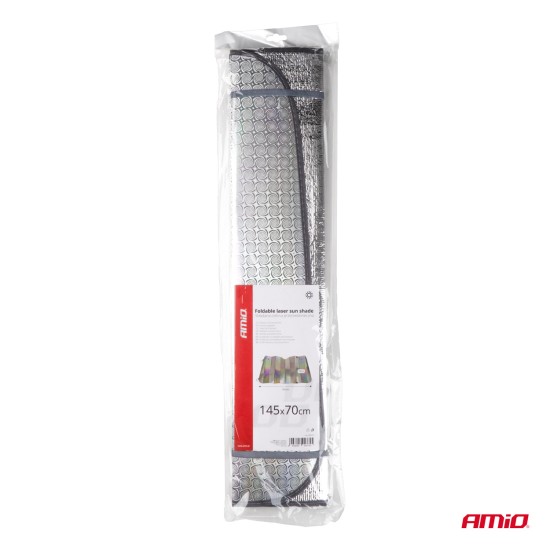 Amio - ΗΛΙΟΠΡΟΣΤΑΣΙΑ ΕΣΩΤΕΡΙΚΗ ΑΣΗΜΙ ΜΕ ΒΕΝΤΟΥΖΕΣ 145x70cm - 1 ΤΕΜ. (04374/AM)