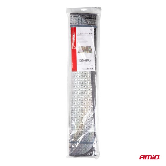 Amio - ΗΛΙΟΠΡΟΣΤΑΣΙΑ ΕΣΩΤΕΡΙΚΗ ΑΣΗΜΙ ΜΕ ΒΕΝΤΟΥΖΕΣ 150x80cm - 1 ΤΕΜ. (04375/AM)
