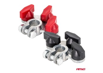 Amio - Πόλοι Μπαταρίας Αυτοκινήτου 800A Βαρέως Τύπου – Σετ (+/-), Επιψευδαργυρωμένες, Για 12/24V - 2 τεμ. (04391/AM)
