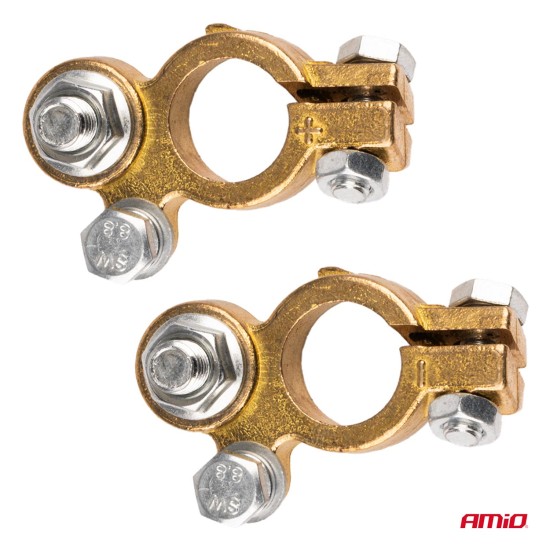 Amio - ΠΟΛΟΙ ΜΠΑΤΑΡΙΑΣ / ΑΚΡΟΔΕΚΤΕΣ ΟΡΕΙΧΑΛΚΟΥ 12V 800A - 2 τεμ. (04392/AM)