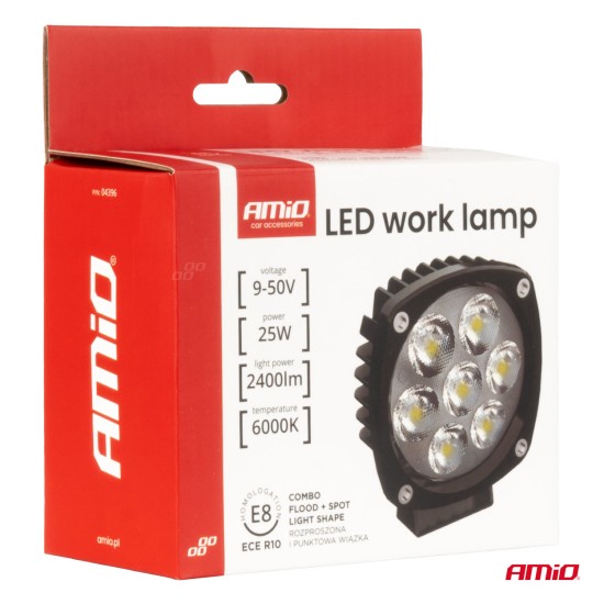 Amio - ΠΡΟΒΟΛΕΑΣ ΕΡΓΑΣΙΑΣ LED 21W 9>50V 3 ΧΡΗΣΕΩΝ ΛΕΥΚΟ ΦΩΣ 108x108x48mm - 1 Τεμ. (04396/AM)