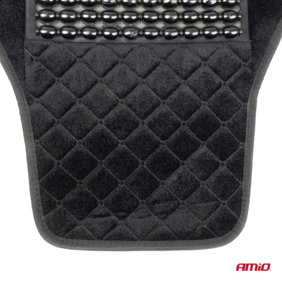 Amio - Κάλυμμα Καθίσματος Αντιιδρωτικό με Χάντρες & Στήριξη Μέσης 45×120cm Μαύρο – Universal CSM-16 - 1 Τεμ. (04429/AM)