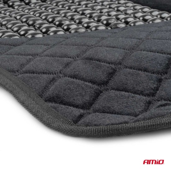 Amio - Κάλυμμα Καθίσματος Αντιιδρωτικό με Χάντρες & Στήριξη Μέσης 45×120cm Μαύρο – Universal CSM-16 - 1 Τεμ. (04429/AM)