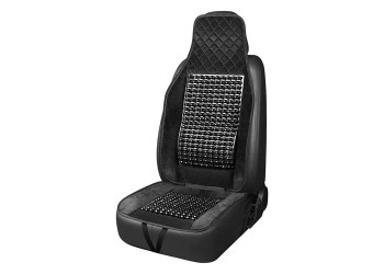 Amio - Κάλυμμα Καθίσματος Αντιιδρωτικό με Χάντρες & Στήριξη Μέσης 45×120cm Μαύρο – Universal CSM-16 - 1 Τεμ. (04429/AM)