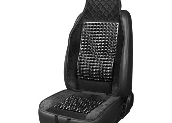 Amio - Κάλυμμα Καθίσματος Αντιιδρωτικό με Χάντρες & Στήριξη Μέσης 45×120cm Μαύρο – Universal CSM-16 - 1 Τεμ. (04429/AM)