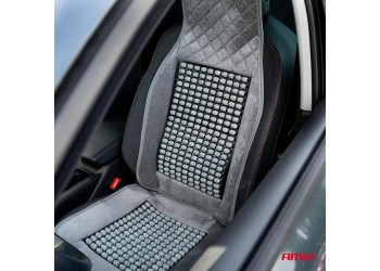 Amio - Κάλυμμα Καθίσματος Αντιιδρωτικό με Χάντρες & Στήριξη Μέσης 45×120cm Γκρί – Universal CSM-17 - 1 Τεμ. (04430/AM)