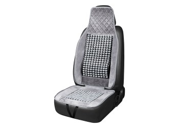 Amio - Κάλυμμα Καθίσματος Αντιιδρωτικό με Χάντρες & Στήριξη Μέσης 45×120cm Γκρί – Universal CSM-17 - 1 Τεμ. (04430/AM)