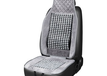 Amio - Κάλυμμα Καθίσματος Αντιιδρωτικό με Χάντρες & Στήριξη Μέσης 45×120cm Γκρί – Universal CSM-17 - 1 Τεμ. (04430/AM)