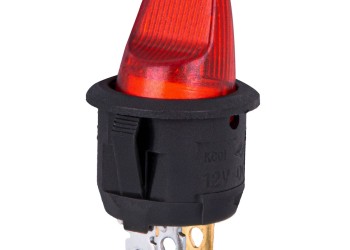 Amio - Διακόπτης Μοχλός 12V 20A με Κόκκινο Φωτισμό – Για Οχήματα & Βιομηχανικές Εφαρμογές - 1 τεμ. (04438/AM)