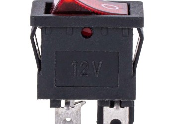 Amio - Διακόπτης Rocker 12/24V 20A με Κόκκινο Φωτισμό – Για Οχήματα & Βιομηχανικές Εφαρμογές - 1 τεμ. (04440/AM)