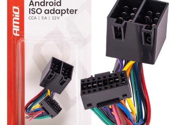 Amio - Αντάπτορας Ραδιοφώνου Android σε ISO 12V έως 5A – CCA, Για Συστήματα Multimedia Αυτοκινήτου - 1 τεμ. (04442/AM)
