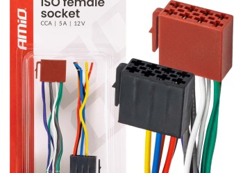 Amio - Φίσσα ISO Θηλυκή 12V έως 5A – CCA, Για Ηλεκτρικές & Φωτιστικές Εγκαταστάσεις Οχημάτων - 1 τεμ. (04444/AM)