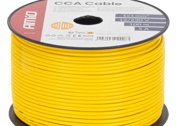 Amio - Μονόκλωνο Καλώδιο Εγκατάστασης CCA 1×1mm² 100m – 5A / 12-230V - 1 τεμ. (04448/AM)