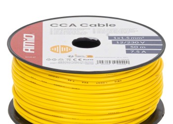 Amio -  Μονόκλωνο Καλώδιο Εγκατάστασης CCA 1×1,5mm² 50m – 7,5A / 12-230V - 1 τεμ. (04449/AM)