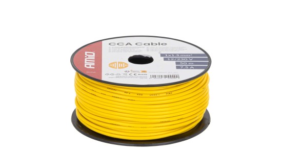 Amio -  Μονόκλωνο Καλώδιο Εγκατάστασης CCA 1×1,5mm² 50m – 7,5A / 12-230V - 1 τεμ. (04449/AM)