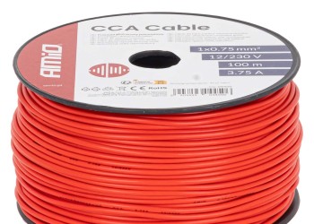 Amio - Μονόκλωνο Καλώδιο Εγκατάστασης CCA 1×0,75mm² 100m – 12/230V - 1 τεμ. (04450/AM)