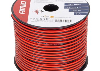 Amio - Δίδυμο Καλώδιο Ηχείων CCA 2×1mm² 100m - 1 τεμ. (04458/AM)