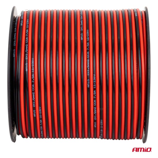 Amio - Δίδυμο Καλώδιο Ηχείων CCA 2×1,5mm² 100m - 1 τεμ. (04459/AM)