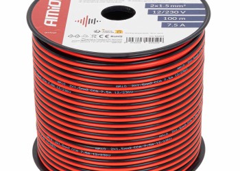 Amio - Δίδυμο Καλώδιο Ηχείων CCA 2×1,5mm² 100m - 1 τεμ. (04459/AM)