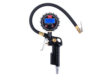 Amio - Επαγγελματικό αερόμετρο φουσκώματος με ψηφιακό μανόμετρο 17 bar – Οθόνη LCD βαλβίδα εκτόνωσης σωλήνας 30cm - 1 τεμ. (04466/AM)