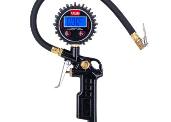 Amio - Επαγγελματικό αερόμετρο φουσκώματος με ψηφιακό μανόμετρο 17 bar – Οθόνη LCD βαλβίδα εκτόνωσης σωλήνας 30cm - 1 τεμ. (04466/AM)